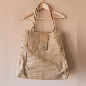 Simple vintage beige leather bag